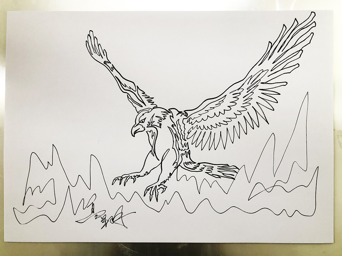 一笔画老鹰