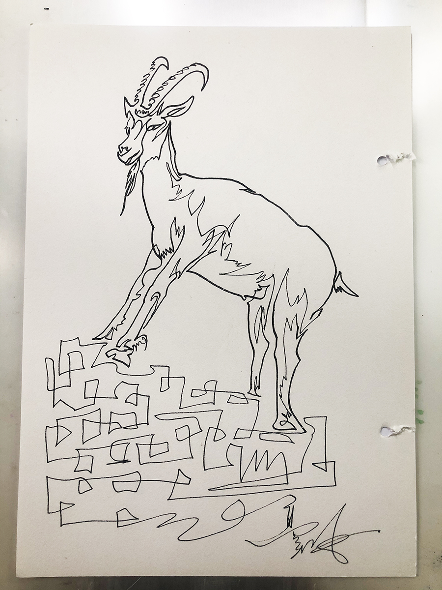 一笔画山羊