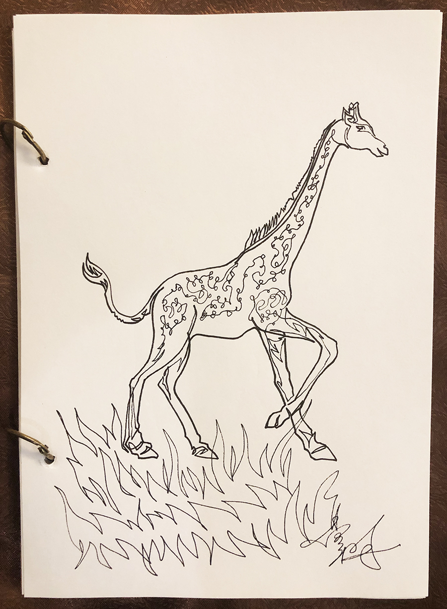 一笔画长颈鹿