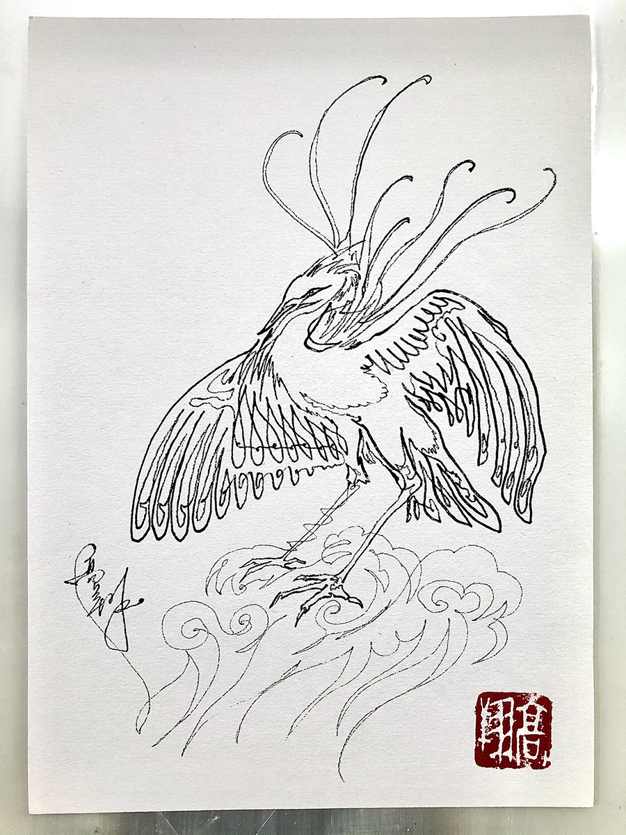 一笔画鸾鸟（山海经）2