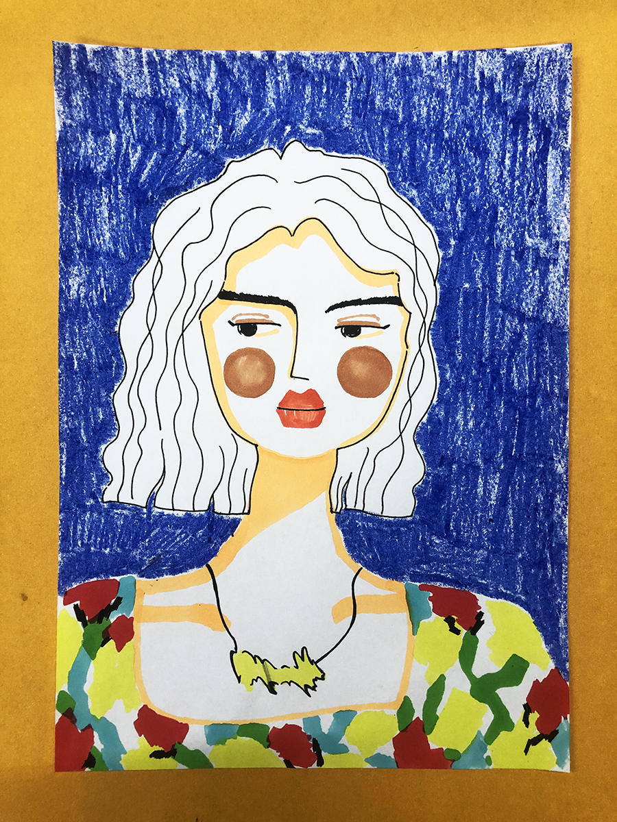 肖像画～卷发女孩