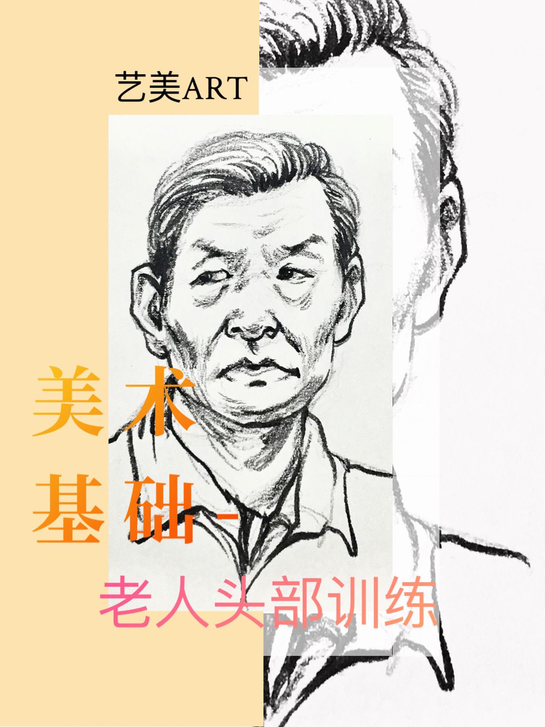 美术基础：人物速写（十三）老人头部训练